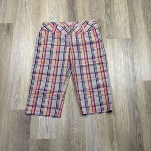 Patagonia Pants Womens 8 Plaid Cropped Organic Cotton Blend Outdoor Casual